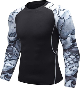 Custom Logo Men Gym Fitness <b>Compression</b> <b>Shirt</b> Quick Dry Breathable Sports Workout <b>Compression</b> T <b>Shirt</b> Polyester Spandex Athletic - Product Image 2
