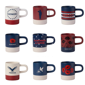 แก้วกาแฟเซรามิกเคลือบด้านสองสี ลายวันรำลึก สไตล์นอร์ดิกมินิมอล หูจับใหญ่ ทำจากสโตนแวร์ ล้างในเครื่องล้างจานได้ ไม่เคลือบเงา ทำจากดินเผา - Product Image 4