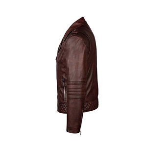 <b>Mens</b> Leather <b>Jacket</b> Classic Zip Up Biker Style <b>Long</b> Sleeve Warm Outdoor Casual Fashion Coat for Daily Wear Travel Riding - Product Image 4