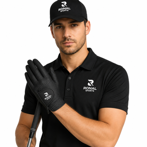 Guante de Golf de Cuero Genuino Ronal Sports, Mano Derecha, Antideslizante, Cierre de Velcro, Unisex, Negro, Calidad Premium en Oferta - Product Image 4