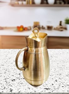 Carafe artisanale en laiton finition mate, motif Pital en relief, pour eau, vaisselle traditionnelle, pichet de rangement pour la maison et la salle à manger - Product Image 5