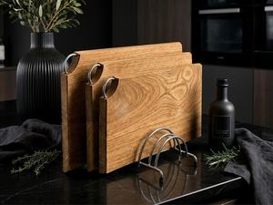 <b>Wooden</b> Rectangle Chopping Blocks Single <b>Piece</b> Package with Handle Eco-Friendly Kitchen Cutting Board Dishwasher Safe - Product Image 3