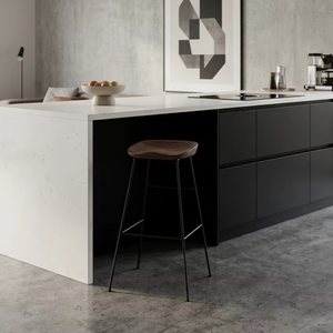 Taburete de Bar de Madera Maciza Brusta con Estructura Metálica, Estilo Industrial, Ecológico, Duradero, Acabado Natural para Cafetería, Bar, Restaurante - Product Image 2