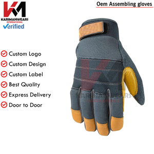 Synthetic Leather <b>Gloves</b> Durable Work Safety <b>Gloves</b> Flexible <b>Grip</b> Fit for Construction OEM Wholesale - Product Image 3