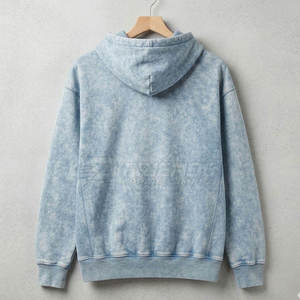 Nouvelle Arrivée Vente Chaude Sweats à Capuche Homme Effet Délavé Prix de Gros Conception Personnalisée Services OEM Basiques 100% Coton Polaire Respirant - Product Image 3