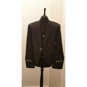 Gilet traditionnel écossais pour homme, motif Argyle, noir de jais, 5 boutons Thistle, vente en gros - Product Image 2