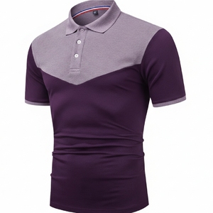Polo élégant pour homme à manches courtes en mélange de coton respirant, coupe ajustée, décontracté, mode estivale urbaine - Product Image 2