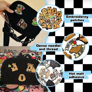 Parche de logotipo bordado personalizado de tela de sarga, termoadhesivo o para coser, para chaquetas, ropa, gorras, bolsos, venta al por mayor, fabricante OEM - Product Image 1