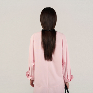 เดรสลำลองทรงตรงลายทางเต็มตัว ผ้าป๊อปลินคอวี แขนปกติ ผ้าฝ้าย 100% ซักเอนไซม์แล้ว ใส่สบายช่วงฤดูร้อน ความยาวปานกลาง ทรงหลวม เรียบง่าย - Product Image 4