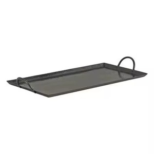 Plateau de service ovale en métal doré, design glamour poli, durable, pour fêtes, hôtels, mariages, tables. - Product Image 6