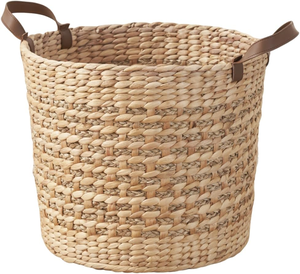 Wholesale Eco-Friendly Water Hyacinth Handwoven Storage Basket Multifunctional for Home Organization - Product Image 2