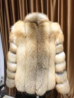 Poncho parka en fourrure de renard véritable rouge vif, réversible, imperméable, écologique, épais, pour homme, grande taille