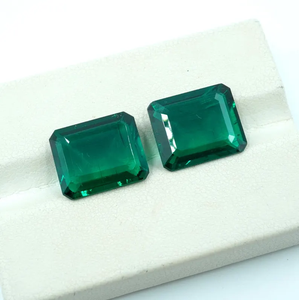HAYAAT GEMS Rajasthan Natural Emerald Gemstone Pair Green <b>Cushion</b> Cut 8.20ct (12x10mm) (2 Pcs ) for Jewelry Making - Product Image 1