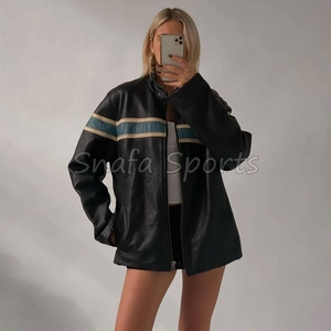 Chaquetas Holgadas de Cuero Genuino 100% para Mujer, Nuevas Chaquetas de Cuero Genuino con Cuello, Casuales y Elegantes - Product Image 3