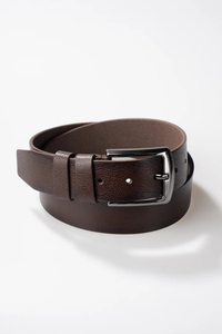 Ceintures en cuir véritable pour hommes, personnalisées OEM, élégantes, à double boucle avec boucle en alliage, logo personnalisé, style formel tendance, vente en gros - Product Image 5