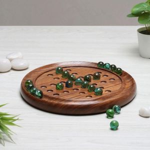 Jeu de solitaire en bois artisanal de qualité supérieure, solitaire classique en bois avec billes de verre, jouets éducatifs d'intelligence - Product Image 2