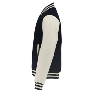OEM Unisex High Quality Black for Waterproof Varsity Jacket Winter Stand Collar <b>Covered</b> <b>Button</b> Front Casual Baseball Style - Product Image 2