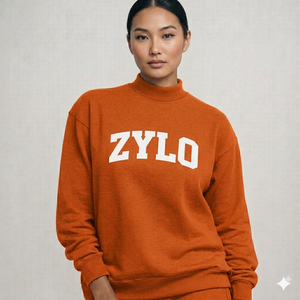 Sweat-shirt à col montant oversize en molleton de coton, chaud pour l'hiver, style décontracté streetwear, haut facile à porter - Product Image 1