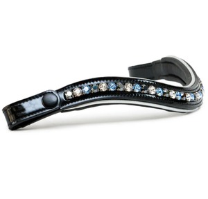 Brida de Doma Inglesa de Cuero con Pedrería, Equipo de Equitación de Cuero PU Negro - Product Image 1