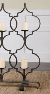 Candelabro de Metal Negro Grande de 6 Luces, Portavelas de Pilar Estilo Marroquí, Decoración de Lujo para Chimenea, Centro de Mesa para Bodas - Product Image 2