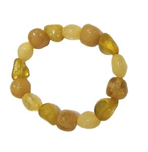 Pulseras Elásticas de Cuentas de Resina Facetadas Beige Clásicas Sin Cortar, Joyería de Moda - Product Image 1