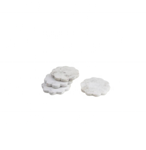 Classique 4 pièces artisanat bords ronds pour hôtel et restaurant décoration concepteur blanc marbre bord caboteur tapis et tampons - Product Image 1