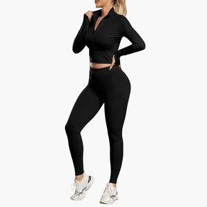 Conjunto Deportivo Sin Costuras Personalizado al por Mayor para Mujer – Top Deportivo y Leggings de Yoga de Cintura Alta - Product Image 3