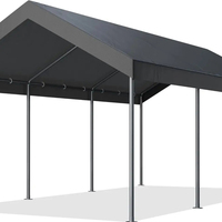 Tente extérieure de toit de voiture d'abri d'auto en PVC robuste de 10x20 pieds avec cadre en métal et en plastique pour garage de voiture et abri de bateau