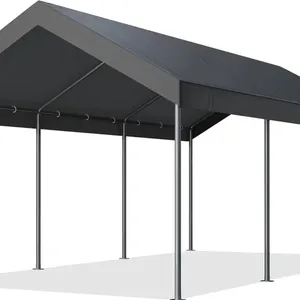 Tente extérieure de toit de voiture d'abri d'auto en PVC robuste de 10x20 pieds avec cadre en métal et en plastique pour garage de voiture et abri de bateau - Product Image 2