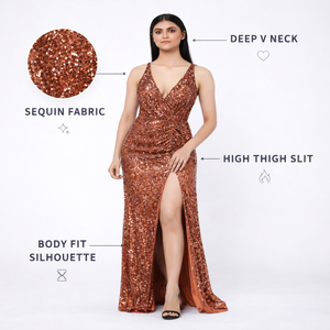 Robe de créateur pour femme de qualité supérieure |   Orné à la main de paillettes et de perles |   Vêtements de mariage pour exportation en gros - Product Image 6