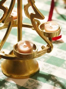 Luxury Gold Christmas <b>Tree</b> Candle <b>Stand</b> with Glass Tealight Holder for Table Centerpiece Holiday Decoration - Product Image 5
