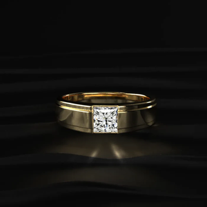 1.0CT Lab Grown Certified Diamond <b>Ring</b> Princess Cut Men's Engagement <b>Ring</b> VVS-VS Clarity IGI Certified From <b>Indian</b> Supplier - Product Image 1