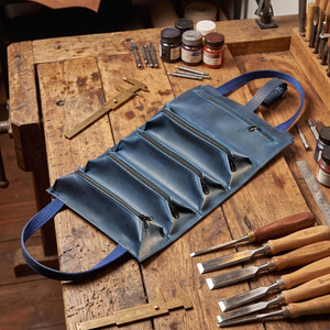 Premium Leather <b>Tool</b> <b>Roll</b> Folding Workshop Organizer <b>Roll</b> Up Bag For Carpenter Electrician Mechanic in Wholesale price - Product Image 2
