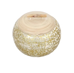 Natural Bamboo Mother of Pearl Jar Luxury Packaging <b>Container</b> for Candle Jewelry Display and Interior Decor from Vietnam - Product Image 1