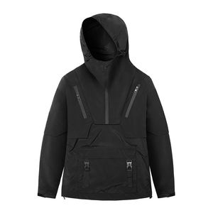 Tactical <b>Techwear</b> Pullover Hoodie Men Streetwear Urban Style Functional Waterproof Outdoor <b>Jacket</b> With Multi-Pockets - Product Image 1