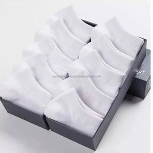 Chaussettes pour hommes en Spandex/Nylon, couleur unie, respirantes, de haute qualité, vente en gros d'usine, moins chères, automne, blanc, noir, gris - Product Image 5