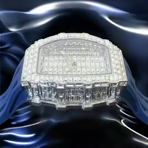 Reloj de Cuarzo Analógico de Lujo, Cuadrado, con Diamantes Moissanite Baguette, Estilo Hip Hop, Joyería de Negocios, Acero Inoxidable, Edición Limitada - Product Image 5