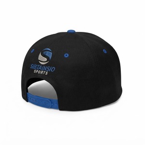 Gorra de Béisbol Plana Negra y Azul Personalizada con Logotipo Bordado, Ajustable, Estilo Hip Hop, Gorra Deportiva de Dos Tonos - Product Image 4