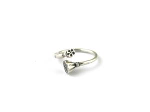 925 Sterling Silver Lotus Paw Print <b>Adjustable</b> <b>Ring</b> – Handmade Dainty Jewelry Gift - Product Image 4