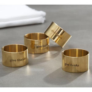 Anneaux de serviette en laiton de luxe de qualité alimentaire, dernières nouveautés, compatibles lave-vaisselle, personnalisables, ensembles cadeaux - Product Image 2