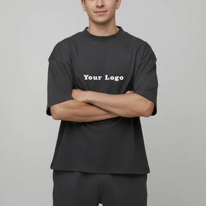 Camiseta de hombre 100% algodón, holgada, con hombros caídos, ecológica, con logo DTF personalizado, nueva llegada 2026, venta al por mayor - Product Image 1