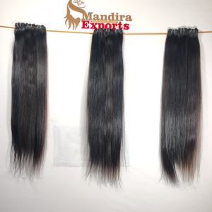 Fournisseur de mèches de cheveux indiens bruts 100 % naturels non traités, extensions de cheveux humains vierges lisses en gros à vendre - Product Image 1
