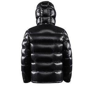 Chaqueta Acolchada con Capucha para Hombre, Negra, Cortavientos, Informal, para Invierno, Cierre de Cremallera, Largo Regular, Relleno 100% Poliéster - Product Image 2