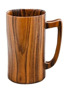 Taza de Madera Maciza Hecha a Mano, Taza de Café de Madera Natural con Acabado Rústico, Ecológica, para Cocina, Comedor, Hogar, Cafetería - Product Image 3