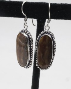 Natural Agate <b>Hoop</b> Earrings with German <b>Silver</b> – Handmade Gemstone <b>Hoop</b> Jewelry for Women - Product Image 1