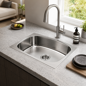 Stainless Steel 304 Grade <b>Kitchen</b> <b>Sink</b> Modern Deep Single Bowl Wash Basin Indoor Utility 2026 <b>Sink</b> - Product Image 3