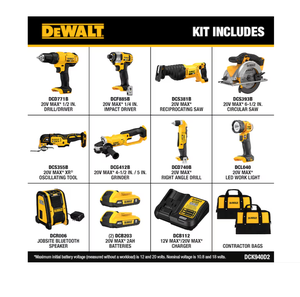 Original DEWALTS 20V MAX 9-<b>Tool</b> Cordless Combo Kit <b>Power</b> <b>Tool</b> Set DCK940D2. - Product Image 2