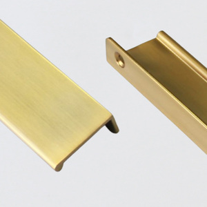 Cheap Price Brushed <b>Gold</b> Aluminum Alloy Edge <b>Pull</b> Cabinet Handle Minimalist <b>Drawer</b> <b>Pull</b> for Kitchen Bathroom Wardrobe - Product Image 5