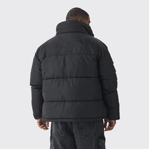OEM Design Custom <b>Men</b> Outdoor Winter Cotton <b>Filled</b> Canvas Bomber <b>Jacket</b> with Hood Anti-Bacterial Front Logo - Product Image 4