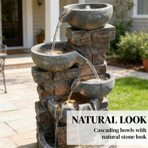 Fontana da Giardino con Luci LED Miste e Illuminazione Decorativa, Prodotto di Qualità Premium - Product Image 3